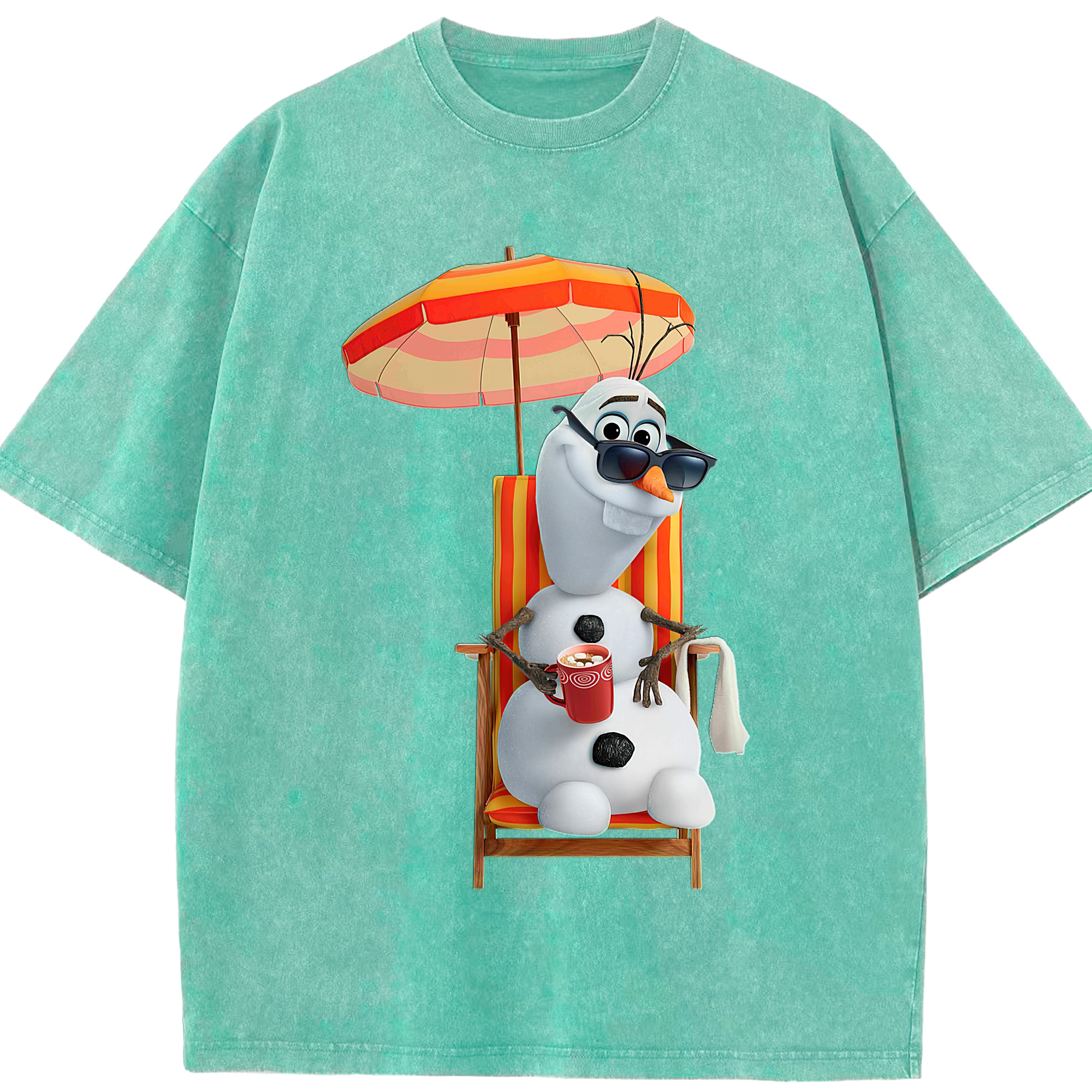（画像用） アナと雪の女王 アンナ エルサ Frozen Anna Elsa 綿100% ヴィンテージ風 半袖Tシャツ（フロントプリント）